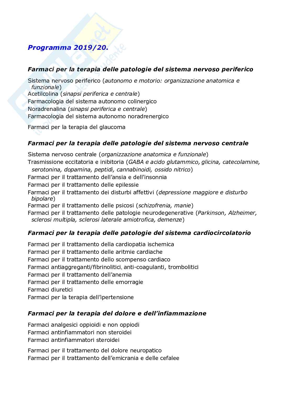 Farmacologia e farmacoterapia Pag. 1