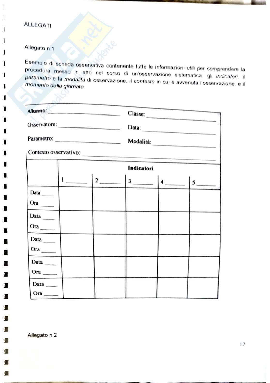 L'osservazione dei comportamenti problema in classe Pag. 16