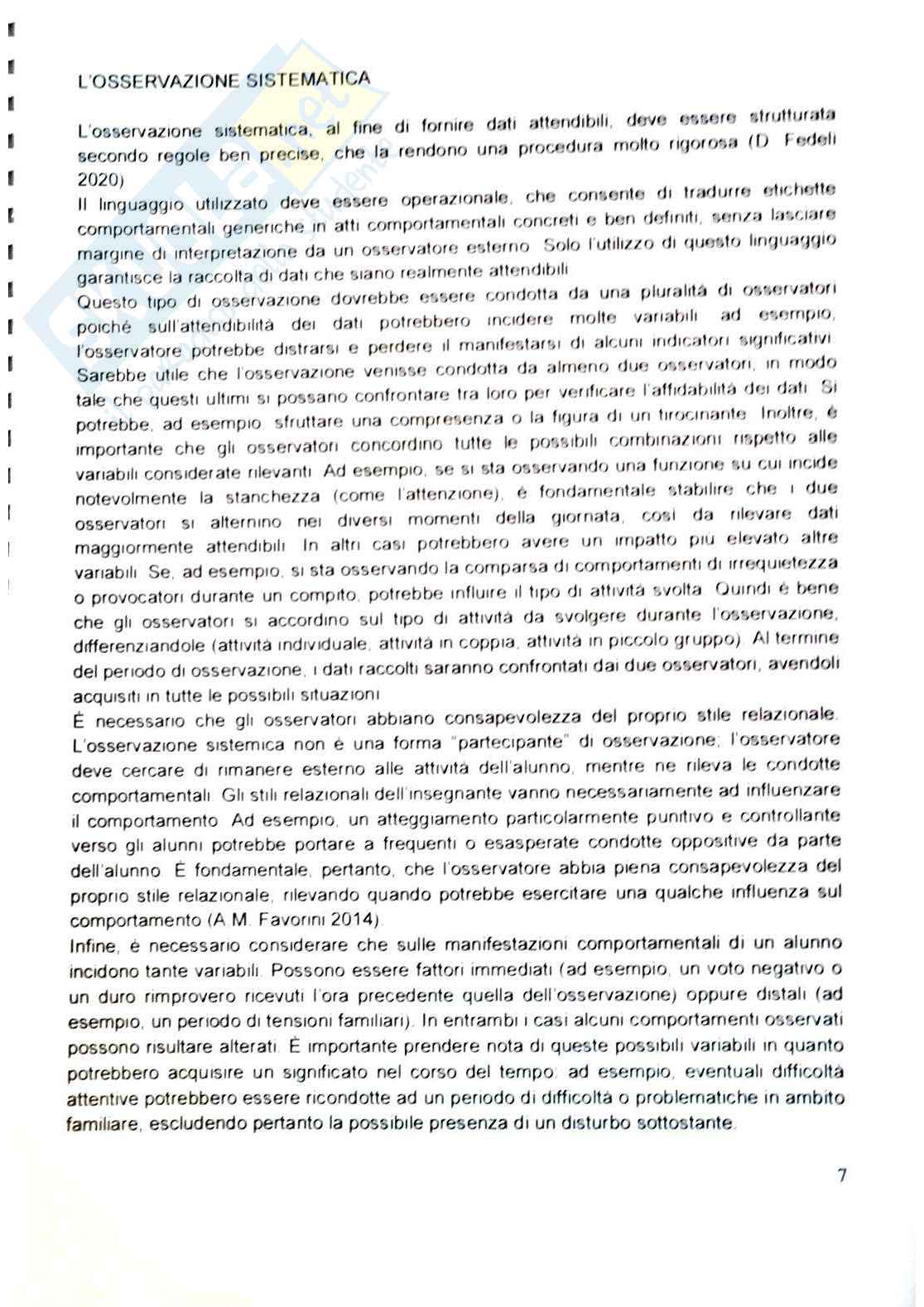 L'osservazione dei comportamenti problema in classe Pag. 6