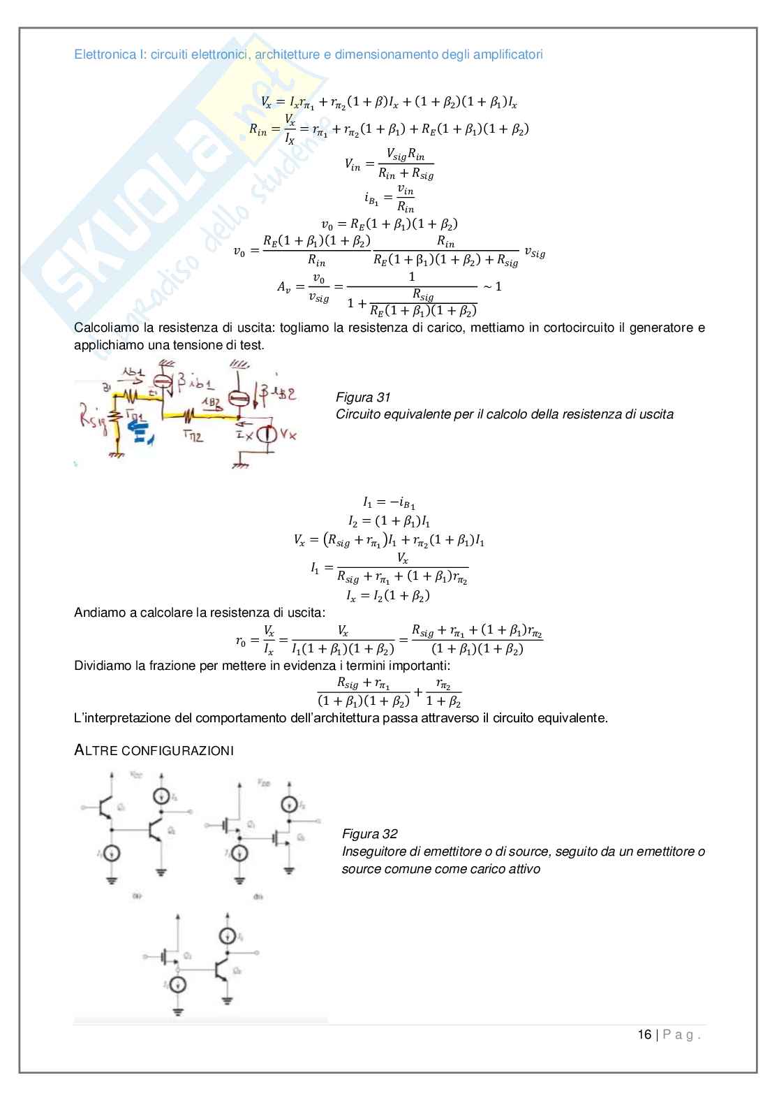 Appunti sulla terza parte di Elettronica 1: circuiti complessi Pag. 16