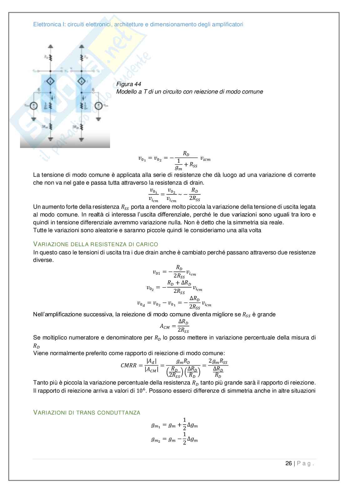 Appunti sulla terza parte di Elettronica 1: circuiti complessi Pag. 26