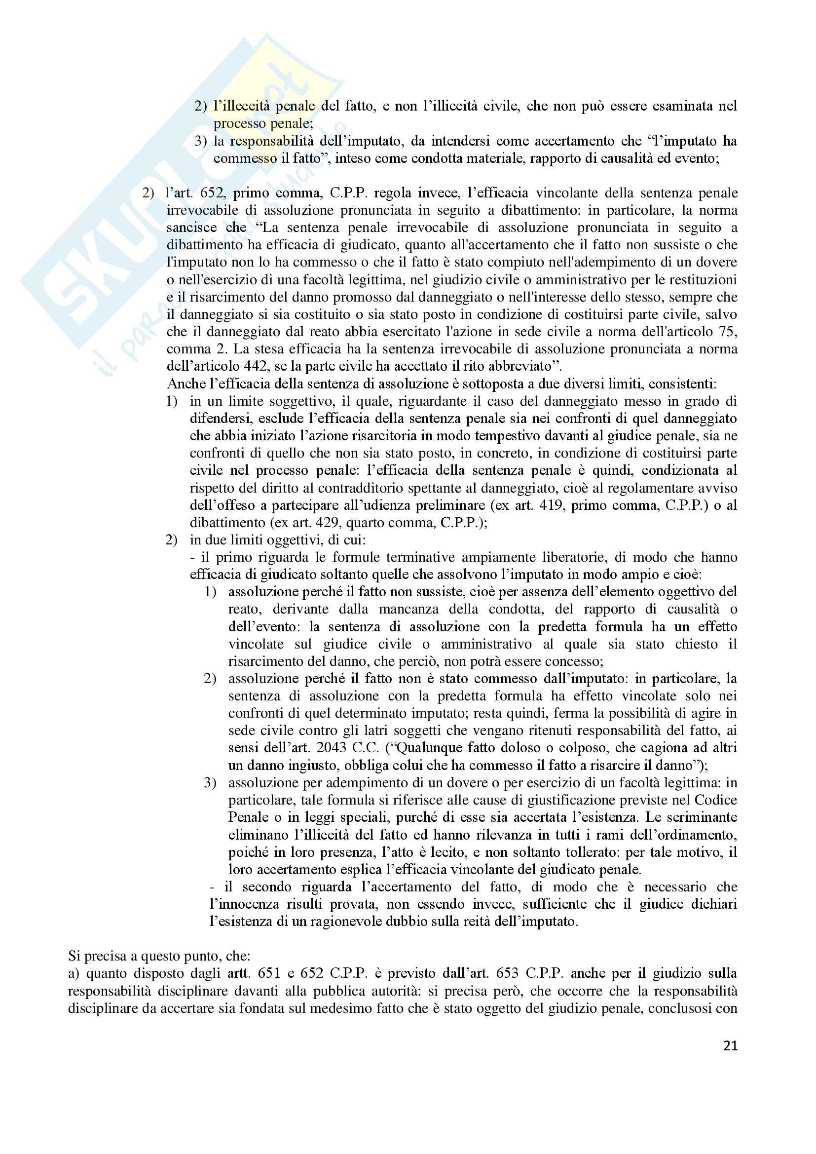 Riassunto esame Diritto, prof. Pierro, libro consigliato Manuale di procedura penale, Tonini: parte 5,6,7 Pag. 21