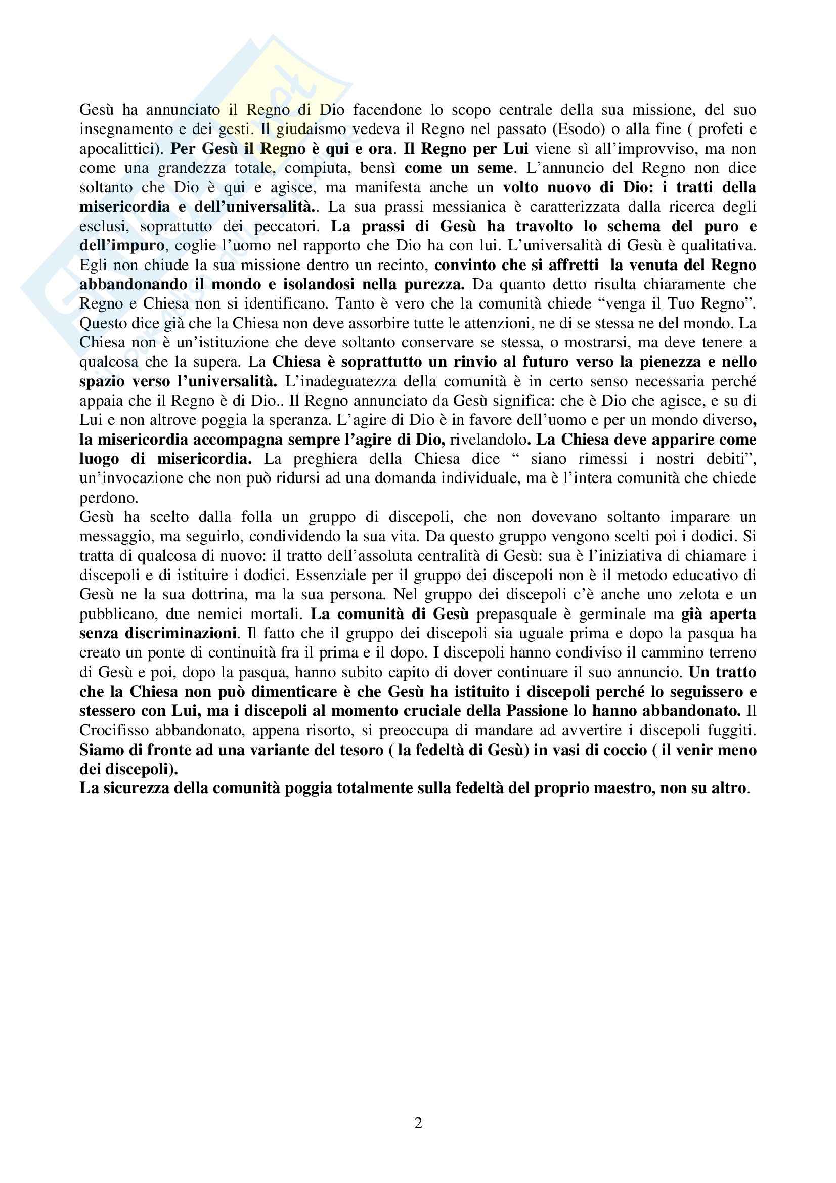 Riassunto esame Questioni di Teologia Speculativa e Dogmatica, prof. Maggioni, libro consigliato Un Tesoro in Vasi di Coccio, Maggioni Pag. 2