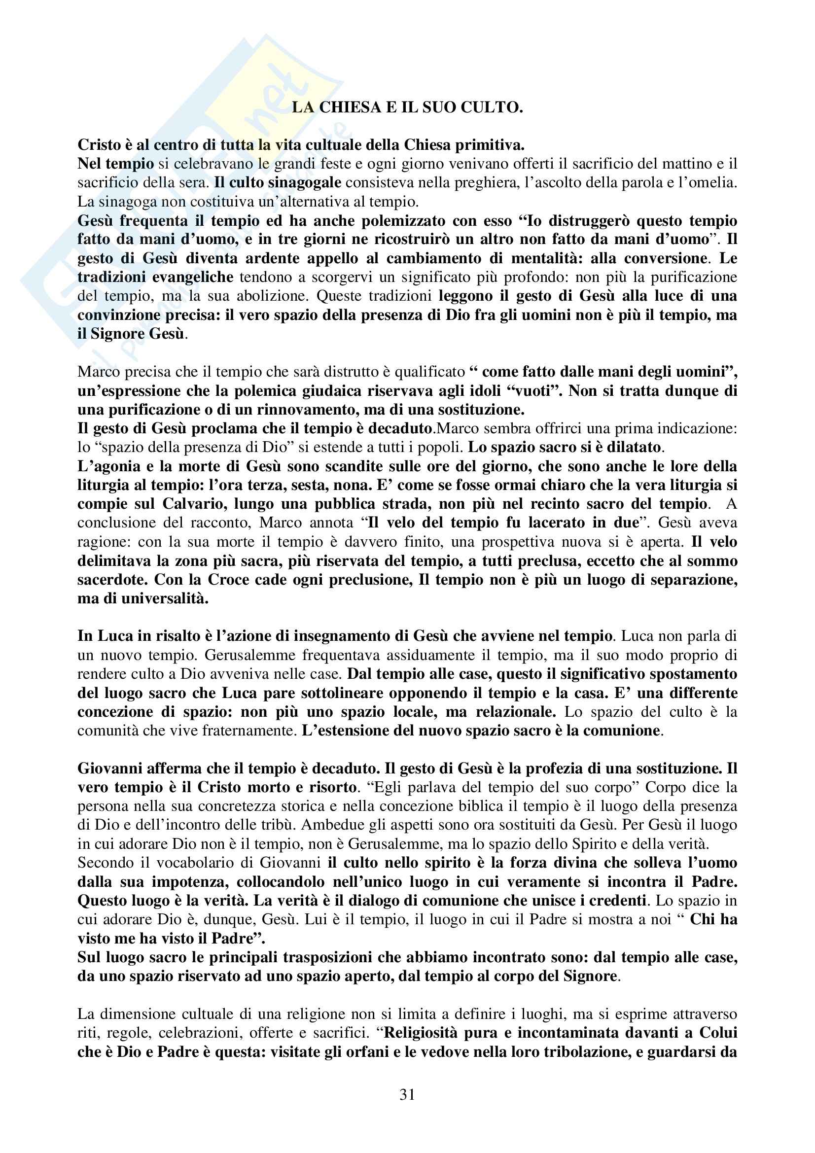 Riassunto esame Questioni di Teologia Speculativa e Dogmatica, prof. Maggioni, libro consigliato Un Tesoro in Vasi di Coccio, Maggioni Pag. 31