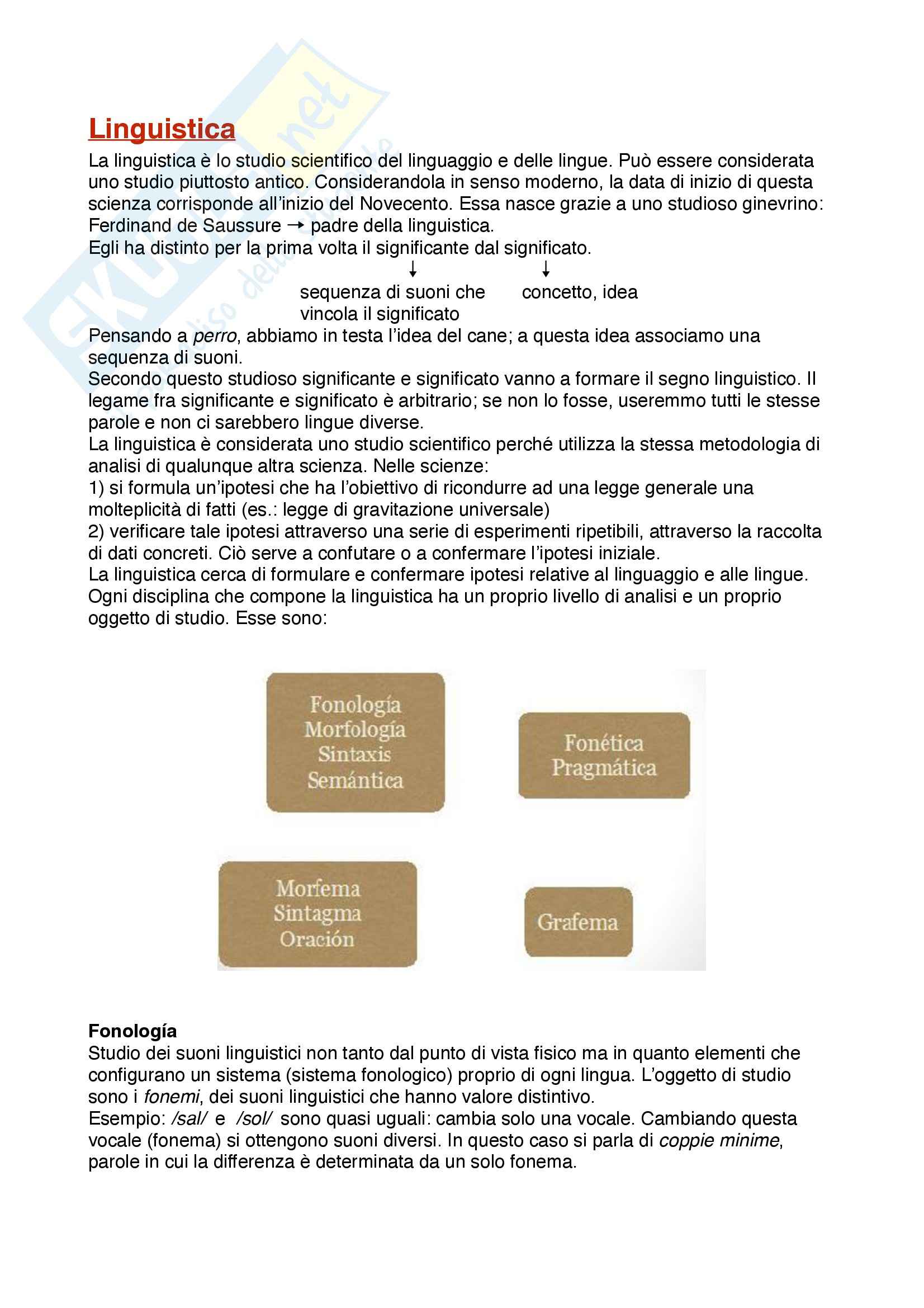 Linguistica spagnola: semántica e lexicografía/ lenguajes sectoriales, Appunti di Linguistica Spagnola