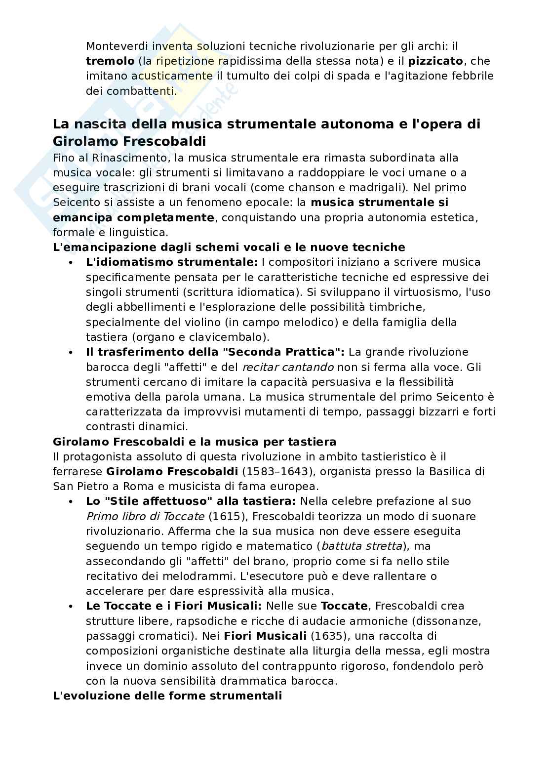 Riassunto esame Storia della musica, Prof. Pappalardo Matteo, libro consigliato Storia della musica - Parti V, VI, VII, VIII, IX, Baroni, Fubini, Vinay Pag. 6