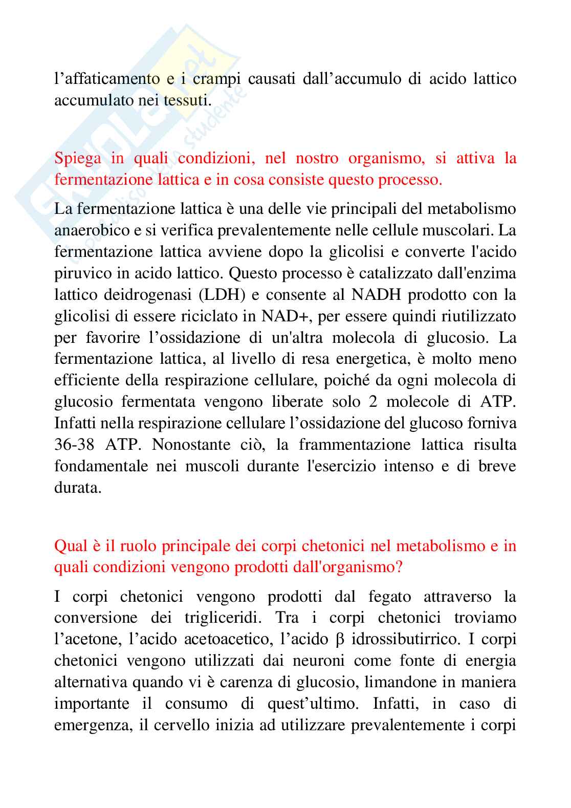 Domande aperte Fisiologia dei nutrienti Pag. 26