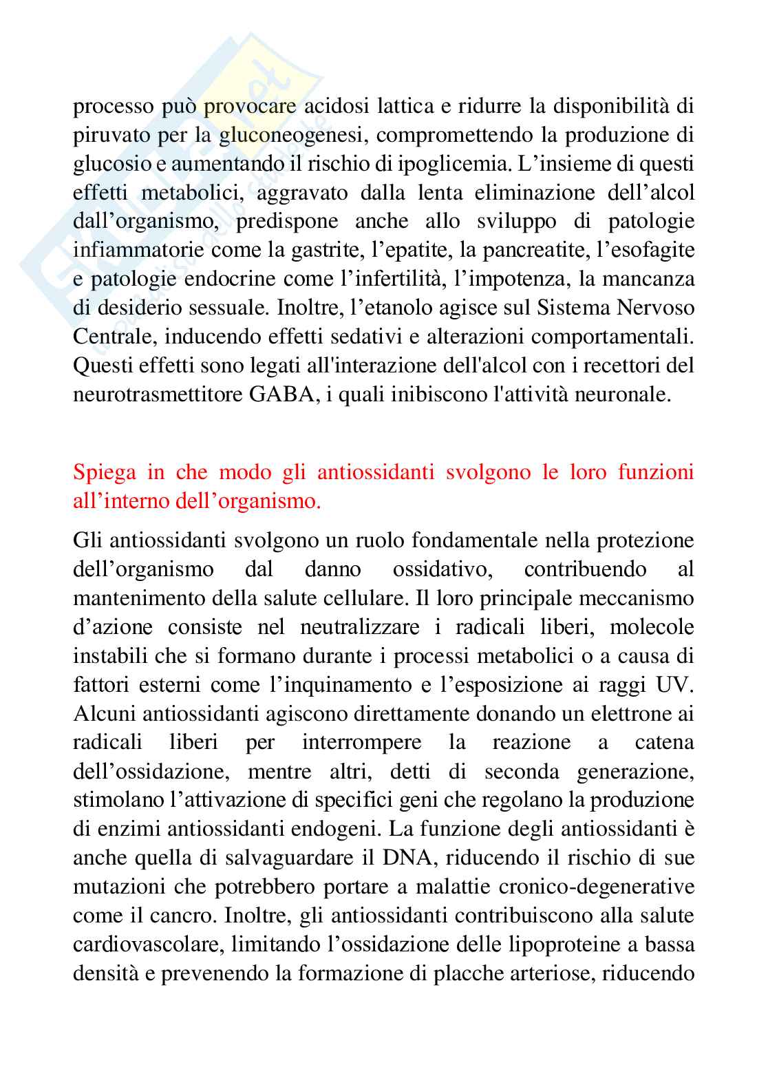 Domande aperte Fisiologia dei nutrienti Pag. 31