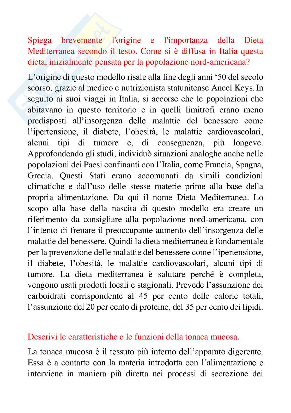 Domande aperte Fisiologia dei nutrienti Pag. 6