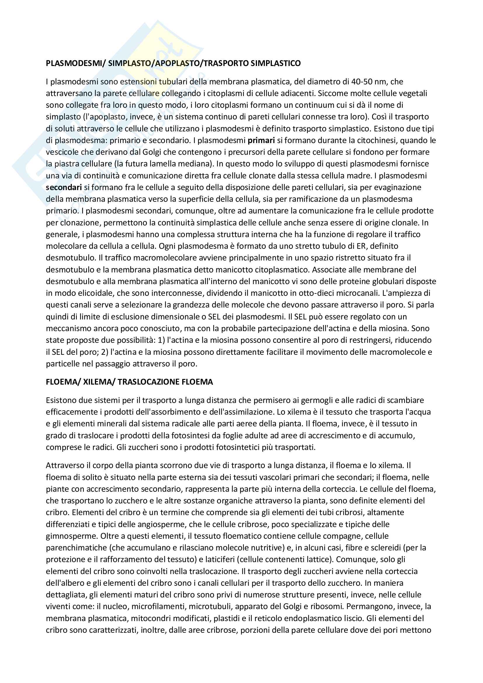Fisiologia vegetale Pag. 1