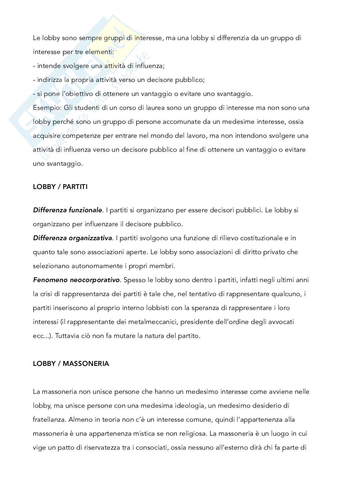 Teorie e tecniche del lobbying Pag. 2