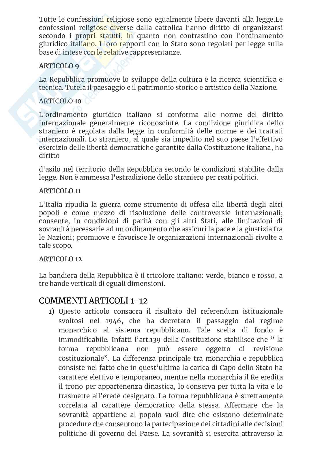 Articoli della Costituzione con relativa spiegazione Pag. 2