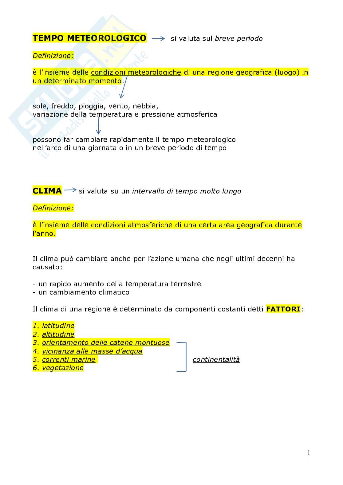 Climi e ambienti Pag. 1