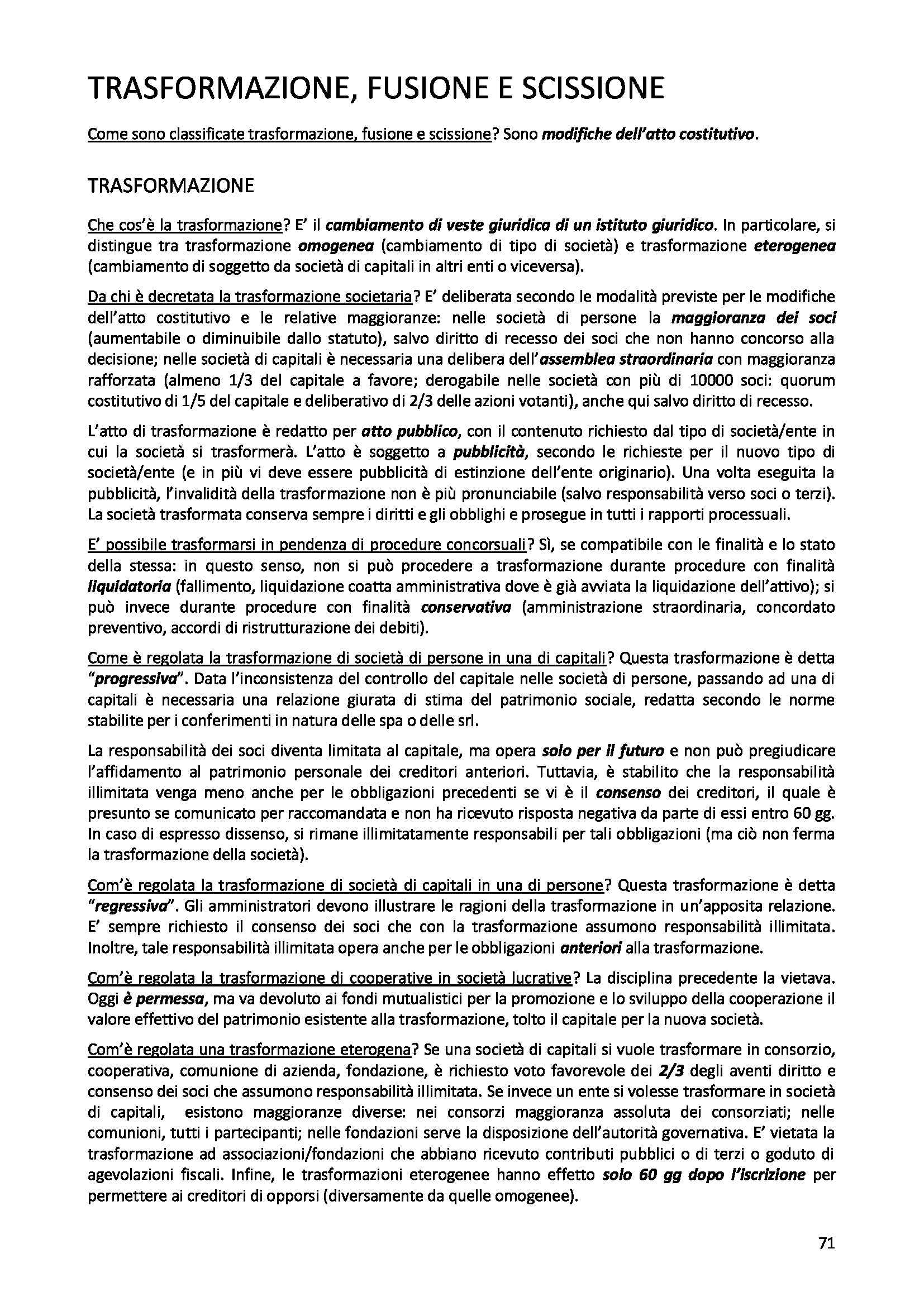 Riassunto esame Diritto commerciale, prof. Mosca, libro consigliato Manuale di Diritto commerciale, Campobasso Pag. 71