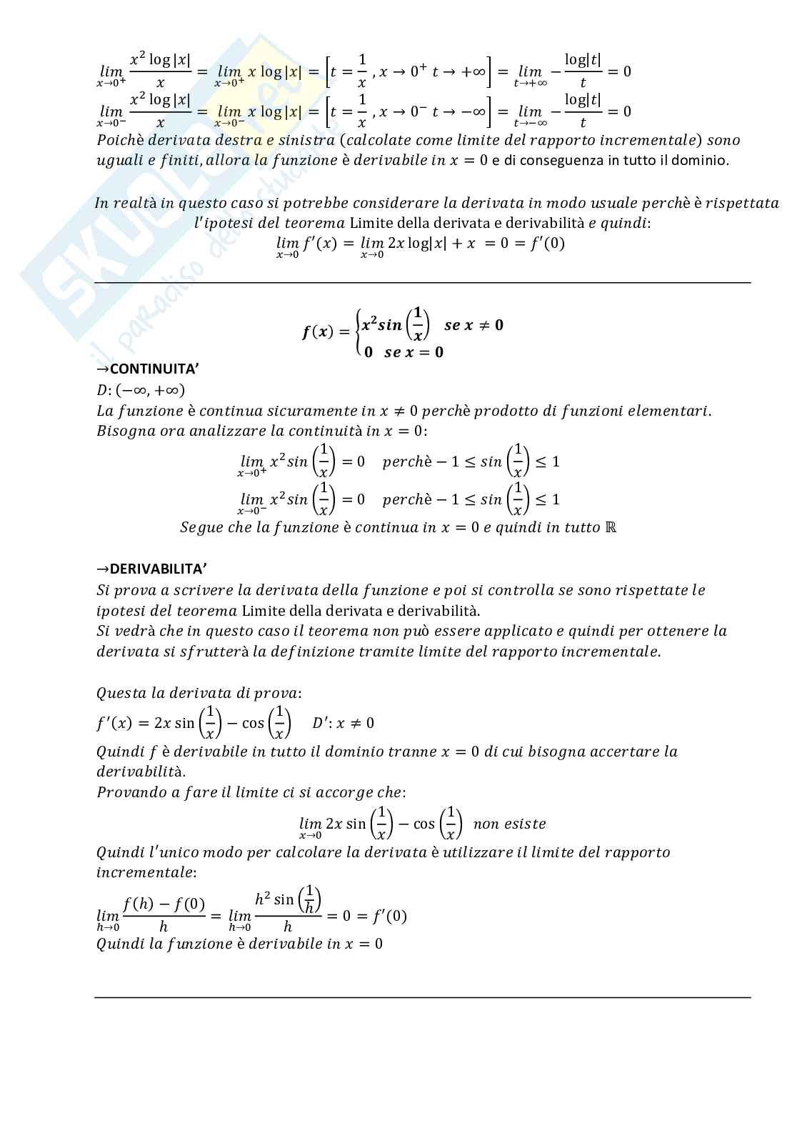 Derivate e calcolo differenziale - Analisi 1 Pag. 16