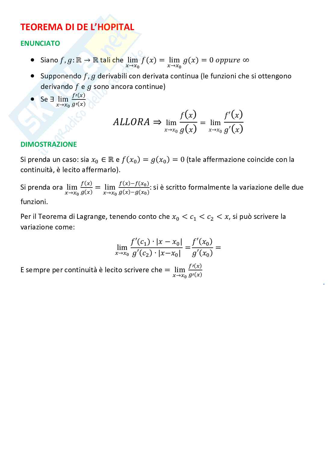 Derivate e calcolo differenziale - Analisi 1 Pag. 31