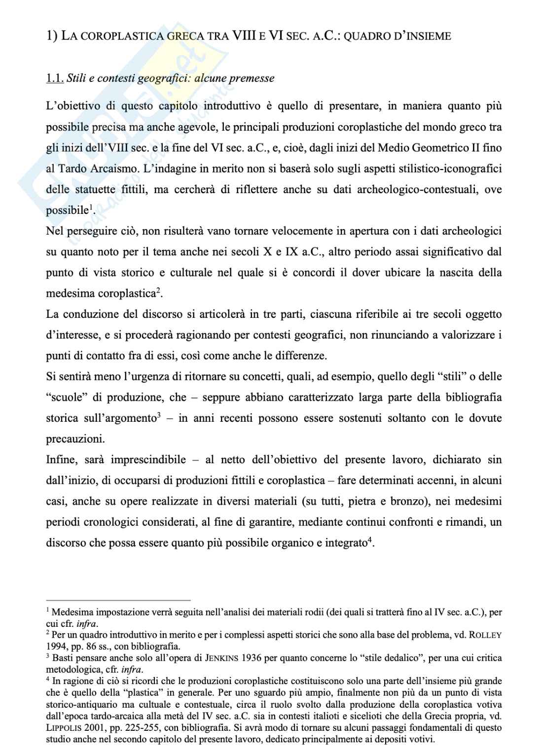 Riassunto esame Archeologia greca, Prof. D'acunto Matteo, libro consigliato Archeologia greca , Bejor Pag. 1
