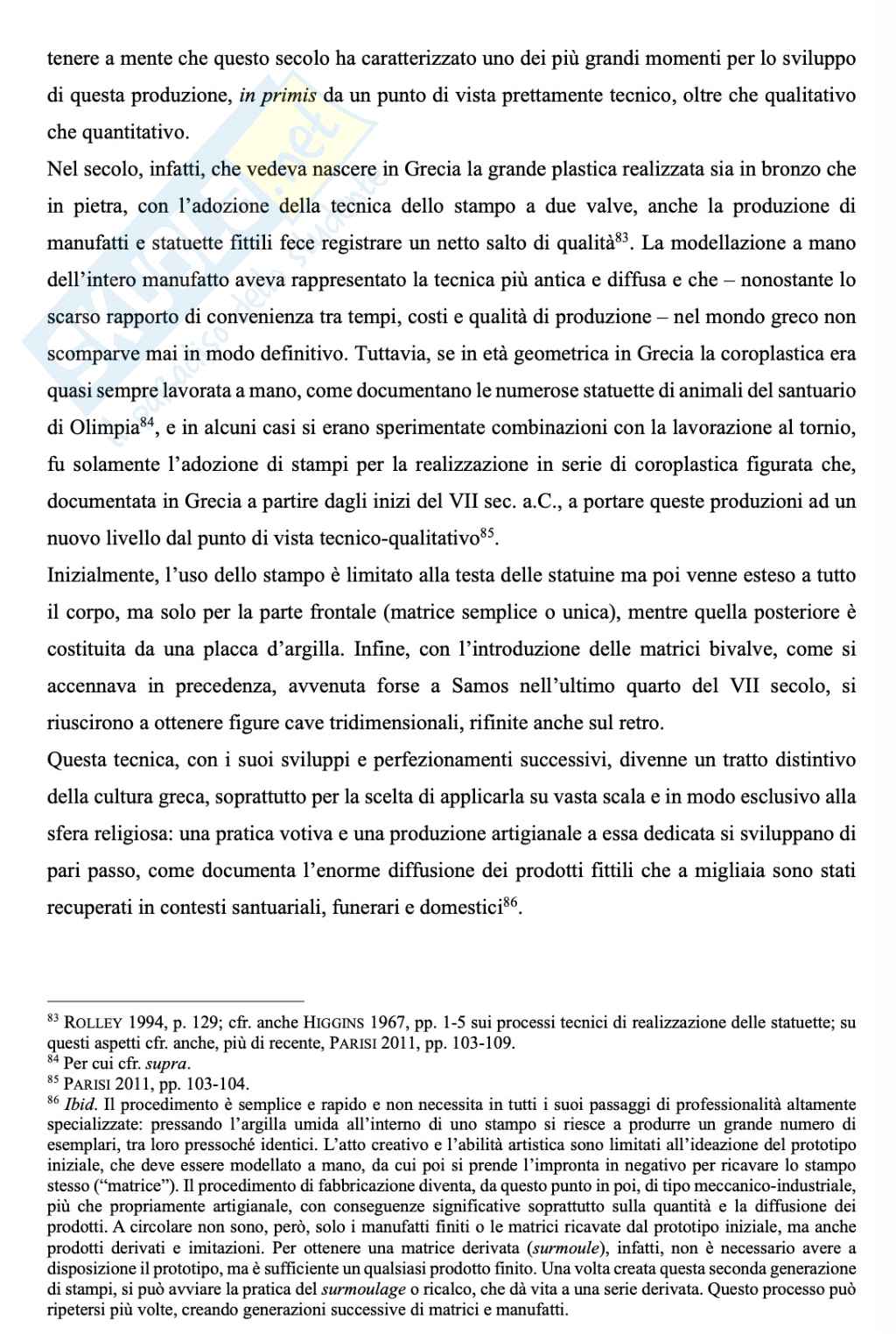 Riassunto esame Archeologia greca, Prof. D'acunto Matteo, libro consigliato Archeologia greca , Bejor Pag. 16