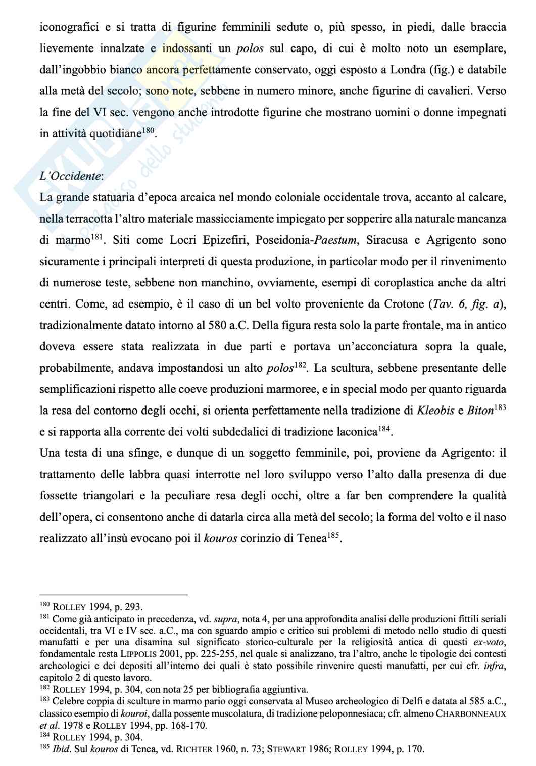 Riassunto esame Archeologia greca, Prof. D'acunto Matteo, libro consigliato Archeologia greca , Bejor Pag. 31