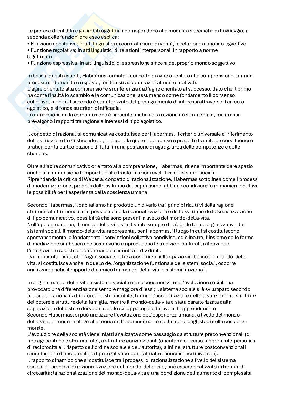 Riassunto esame Sociologia generale, Prof. Simoncini Dario, libro consigliato Il pensiero sociologico , Crespi  Pag. 41