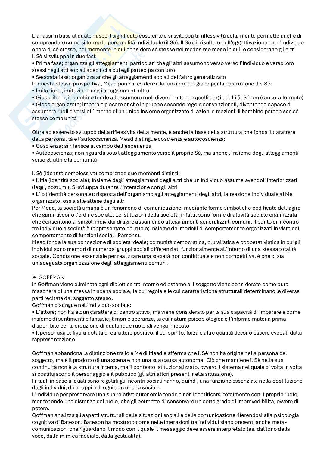 Riassunto esame Sociologia generale, Prof. Simoncini Dario, libro consigliato Il pensiero sociologico , Crespi  Pag. 46