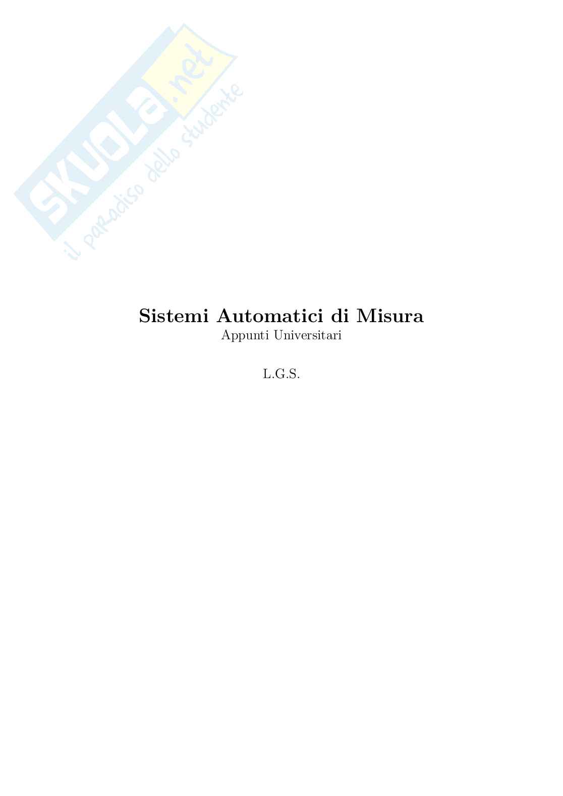 Sistemi automatici di misura - Appunti completi: ADC, DAQ, GPIB, SCPI, Modbus Pag. 1