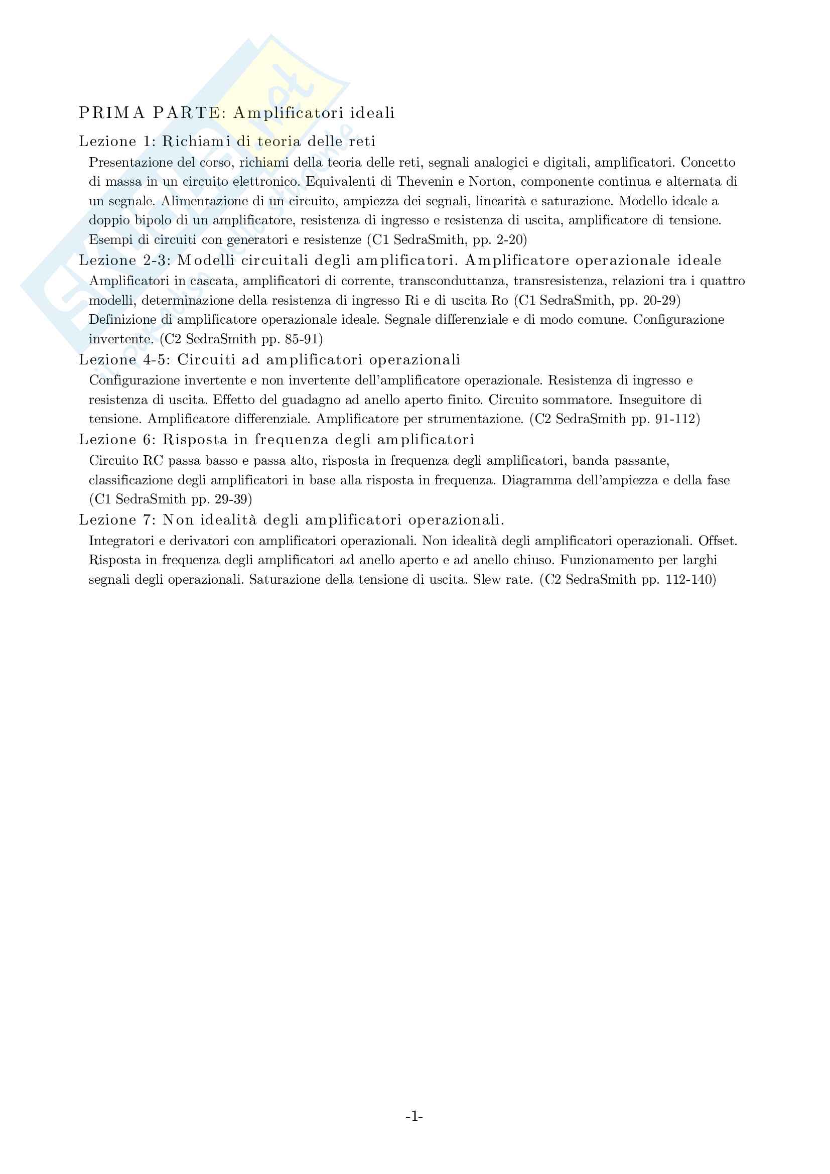 Appunti di Fondamenti di Elettronica - Amplificatori Operazionali Pag. 2