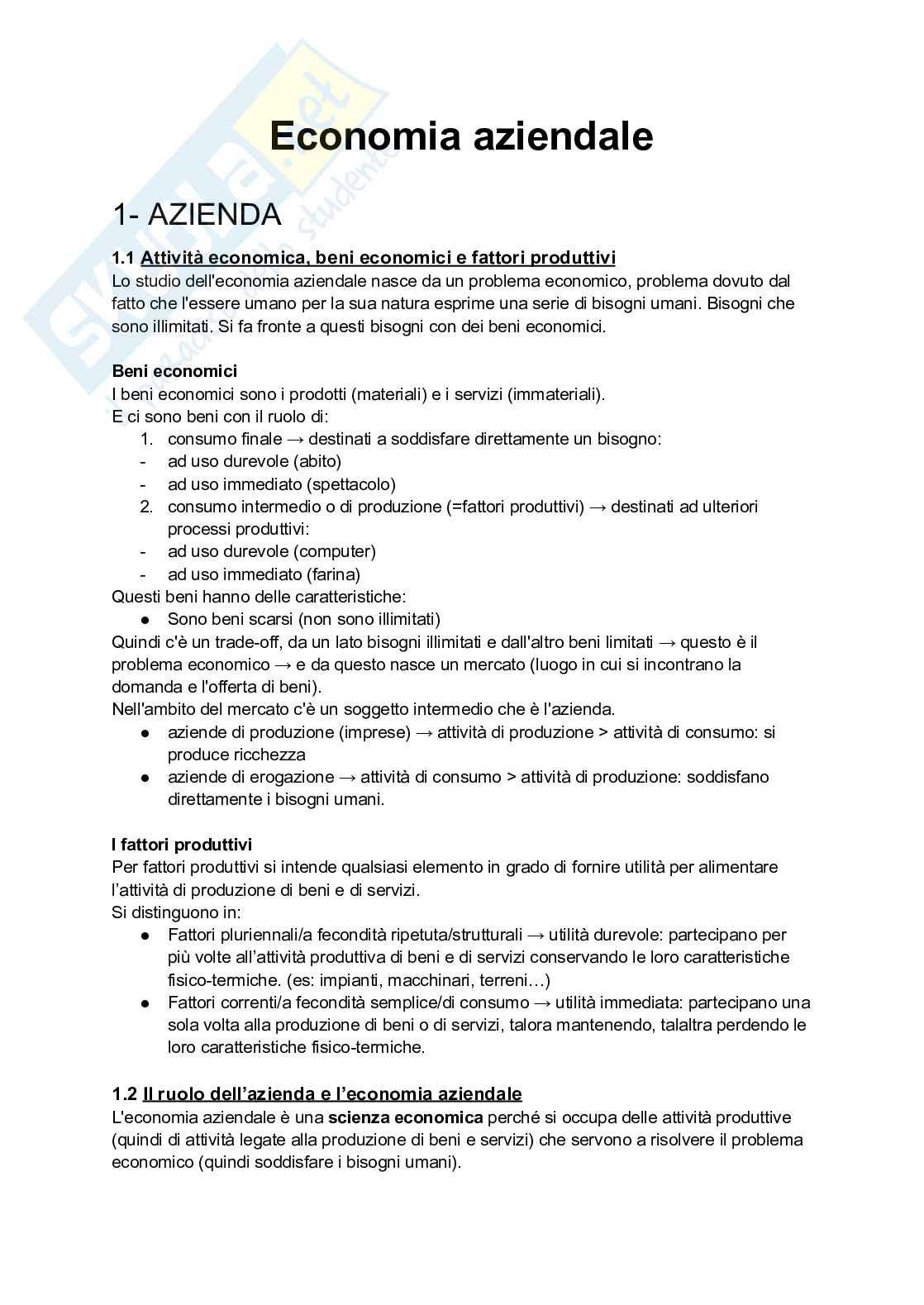 Appunti di Economia aziendale  Pag. 2