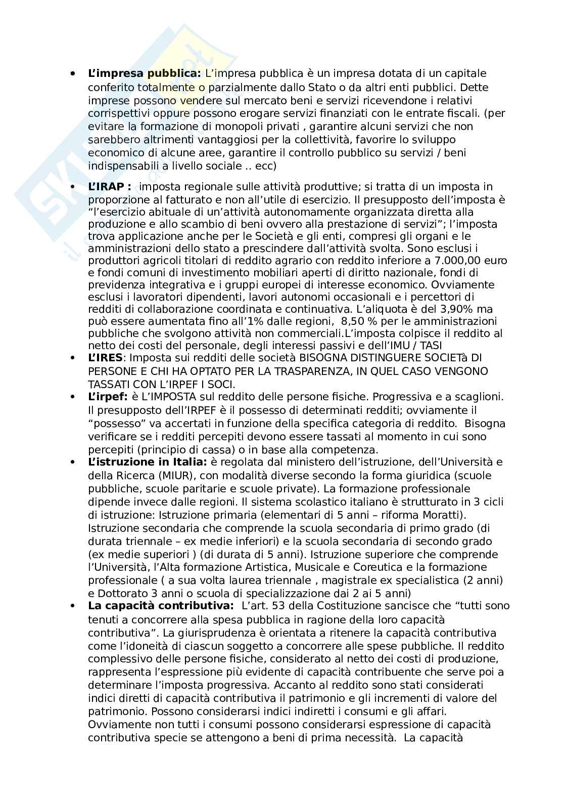 Scienza delle finanze - domande aperte Pag. 6