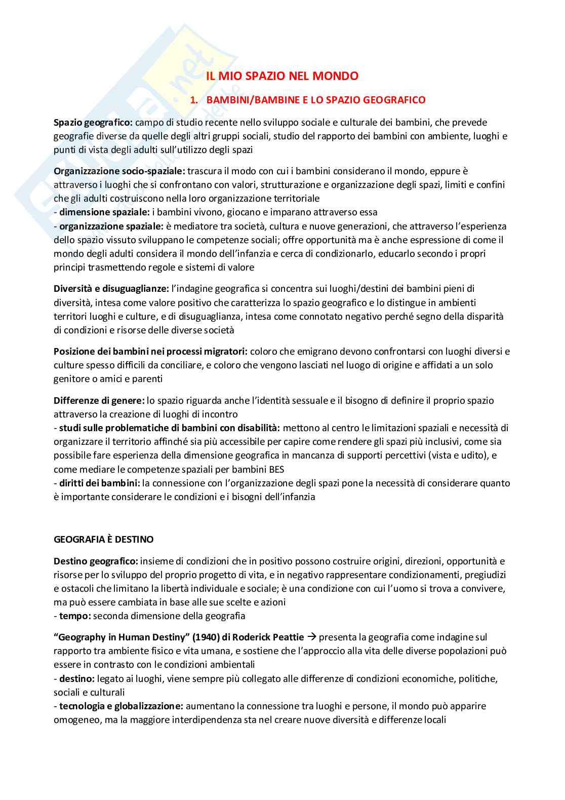Geografia (B024352) - Teoria, approfondimenti e concetti chiave per l'esame | SFP Notes Vol. 30 Pag. 1