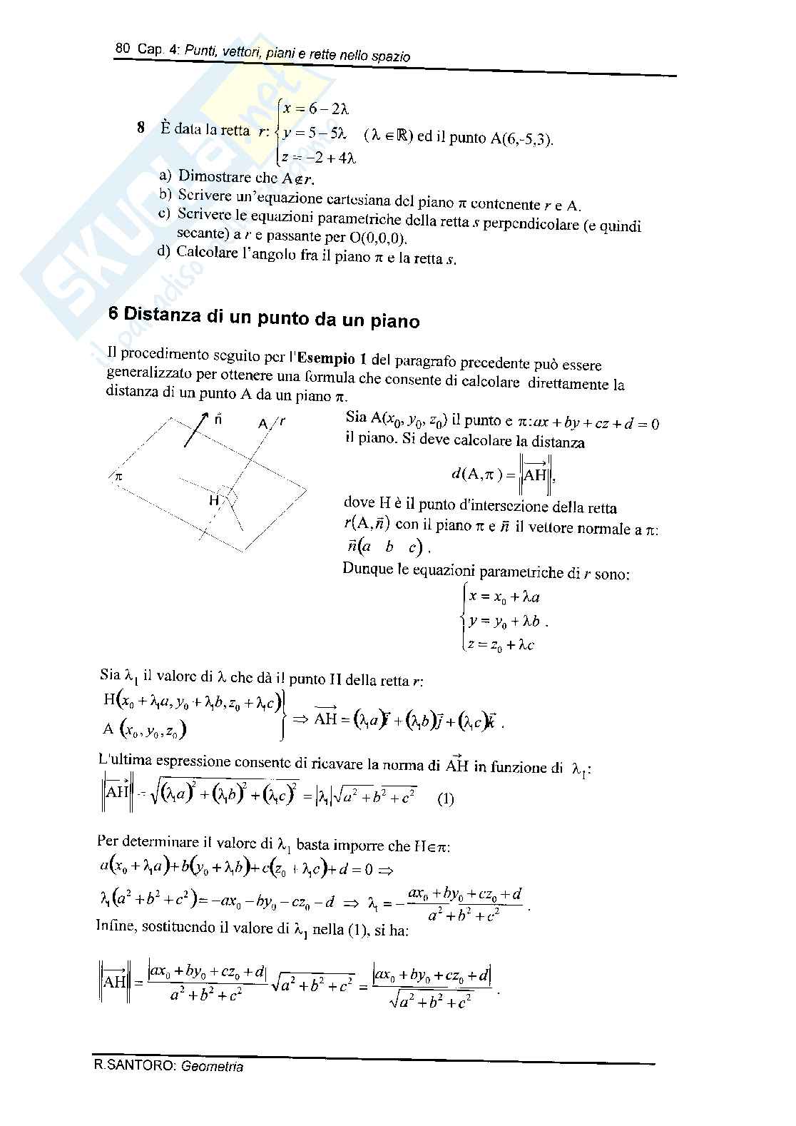 Punti, vettori, piani e rette nello spazio Pag. 26