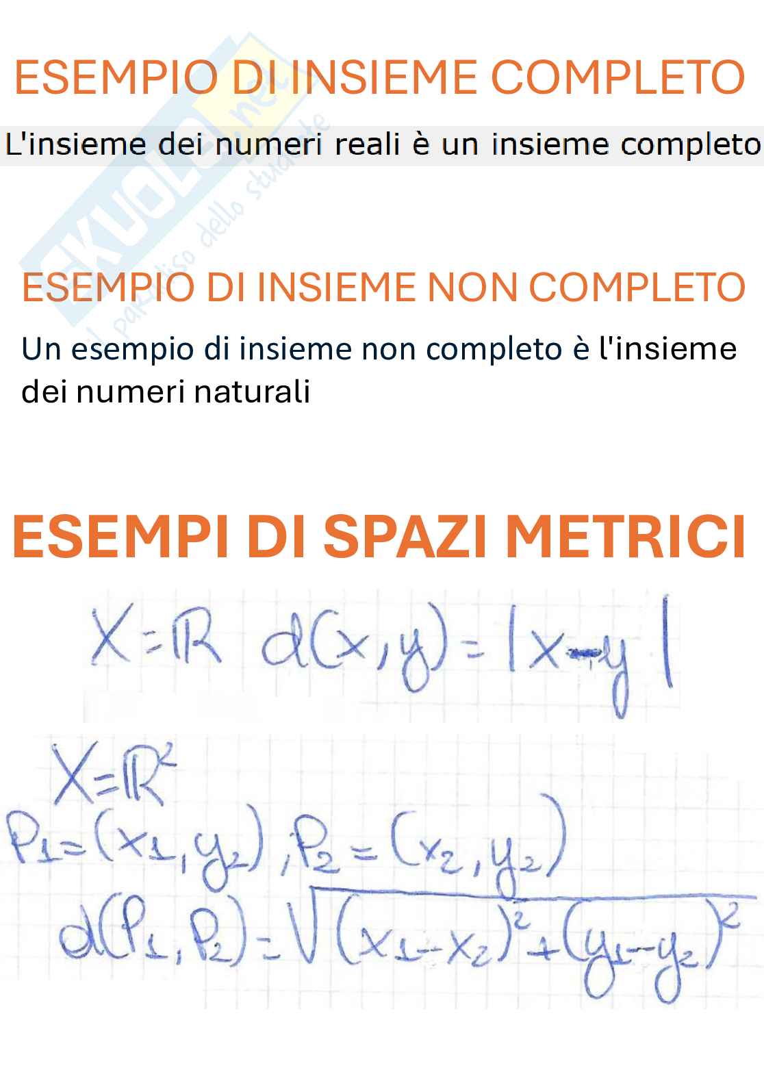 Esempi di domande dell'esame di Analisi matematica 1 Pag. 1