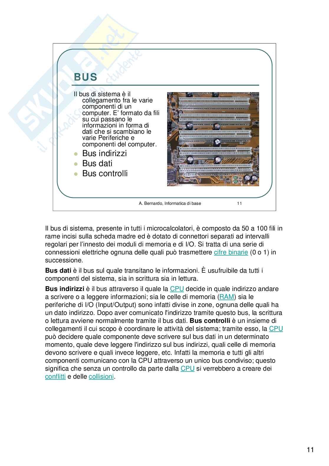 Architettura di un calcolatore Pag. 11
