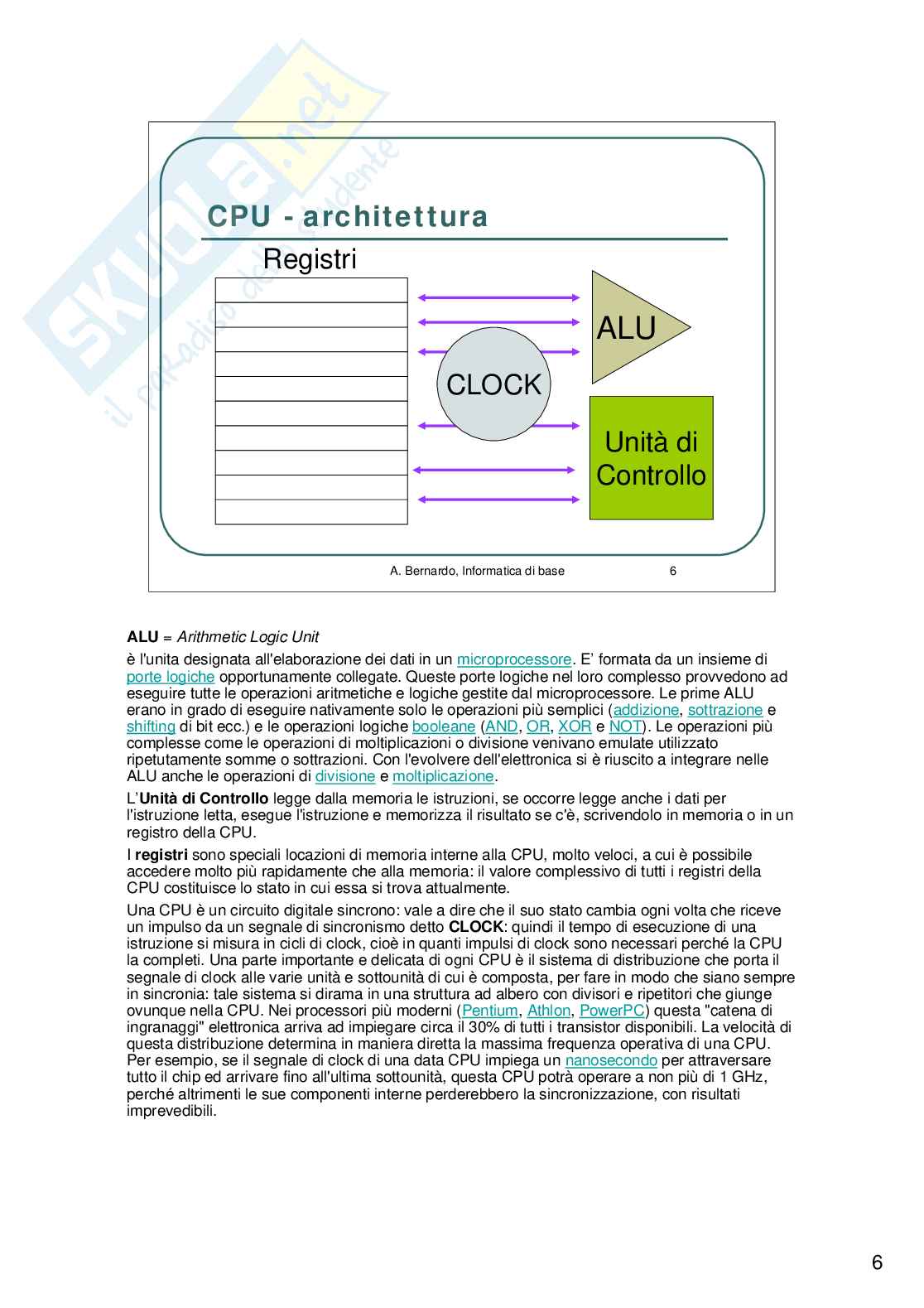 Architettura di un calcolatore Pag. 6