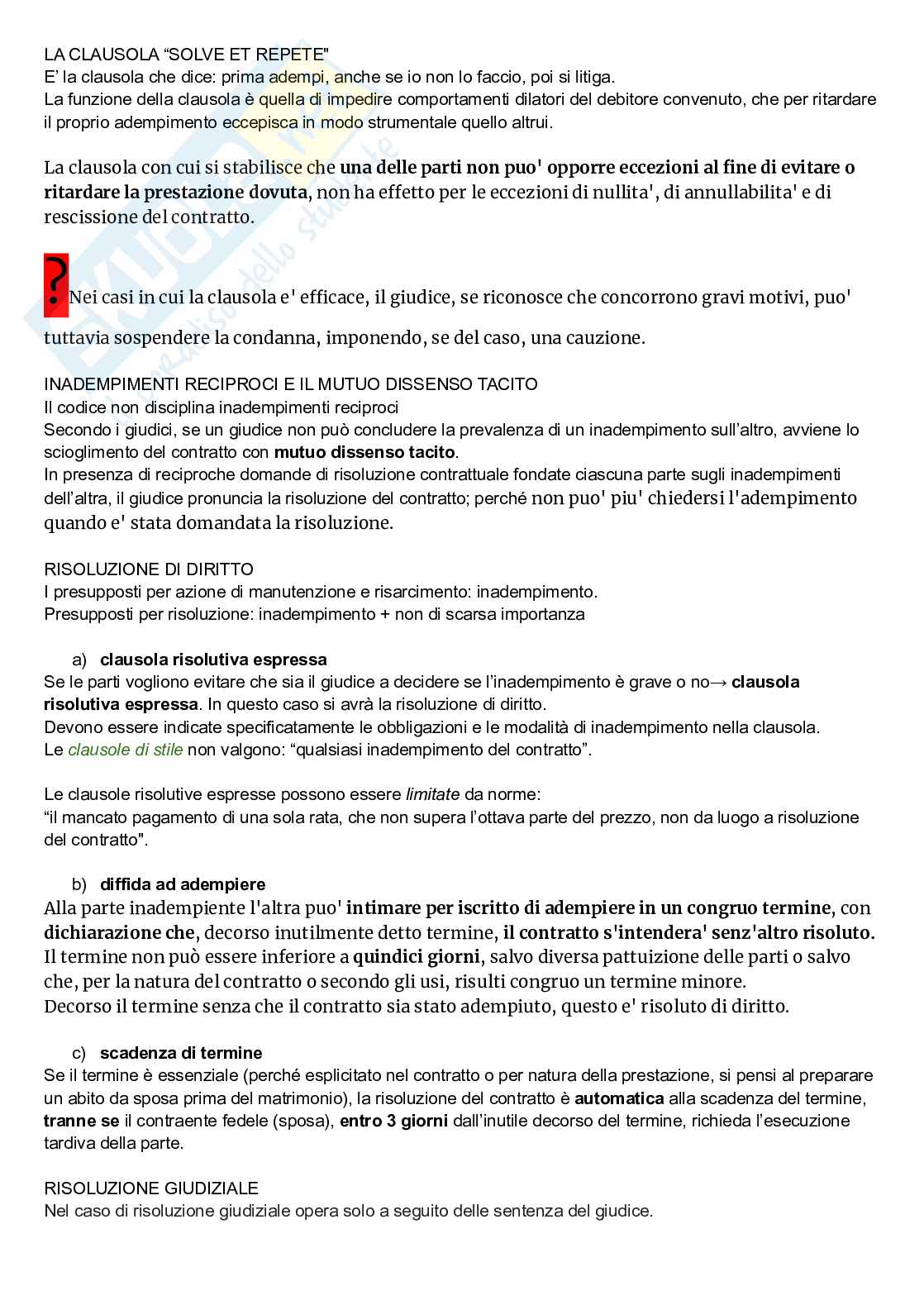 Riassunto esame Diritto privato, Prof. Sicchiero Gianluca, libro consigliato Secondo modulo- Diritto privato, a cura di E. Gabrielli, Giappichelli Pag. 56