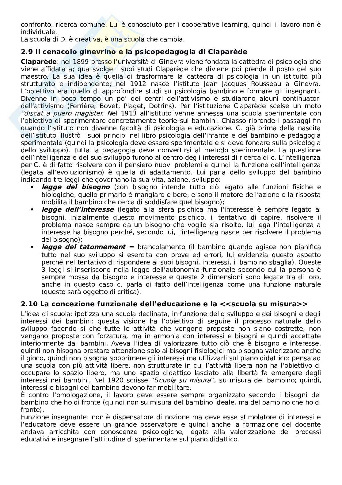Riassunto esame Storia della pedagogia e delle Istituzioni educative, Prof. Marrone Andrea, libro consigliato Novecento pedagogico e nuovo millennio, Chiosso Pag. 16
