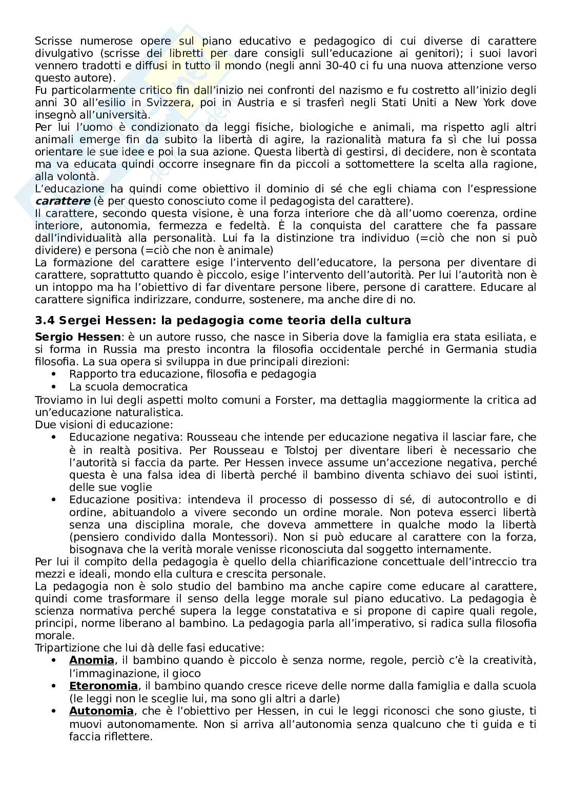 Riassunto esame Storia della pedagogia e delle Istituzioni educative, Prof. Marrone Andrea, libro consigliato Novecento pedagogico e nuovo millennio, Chiosso Pag. 21