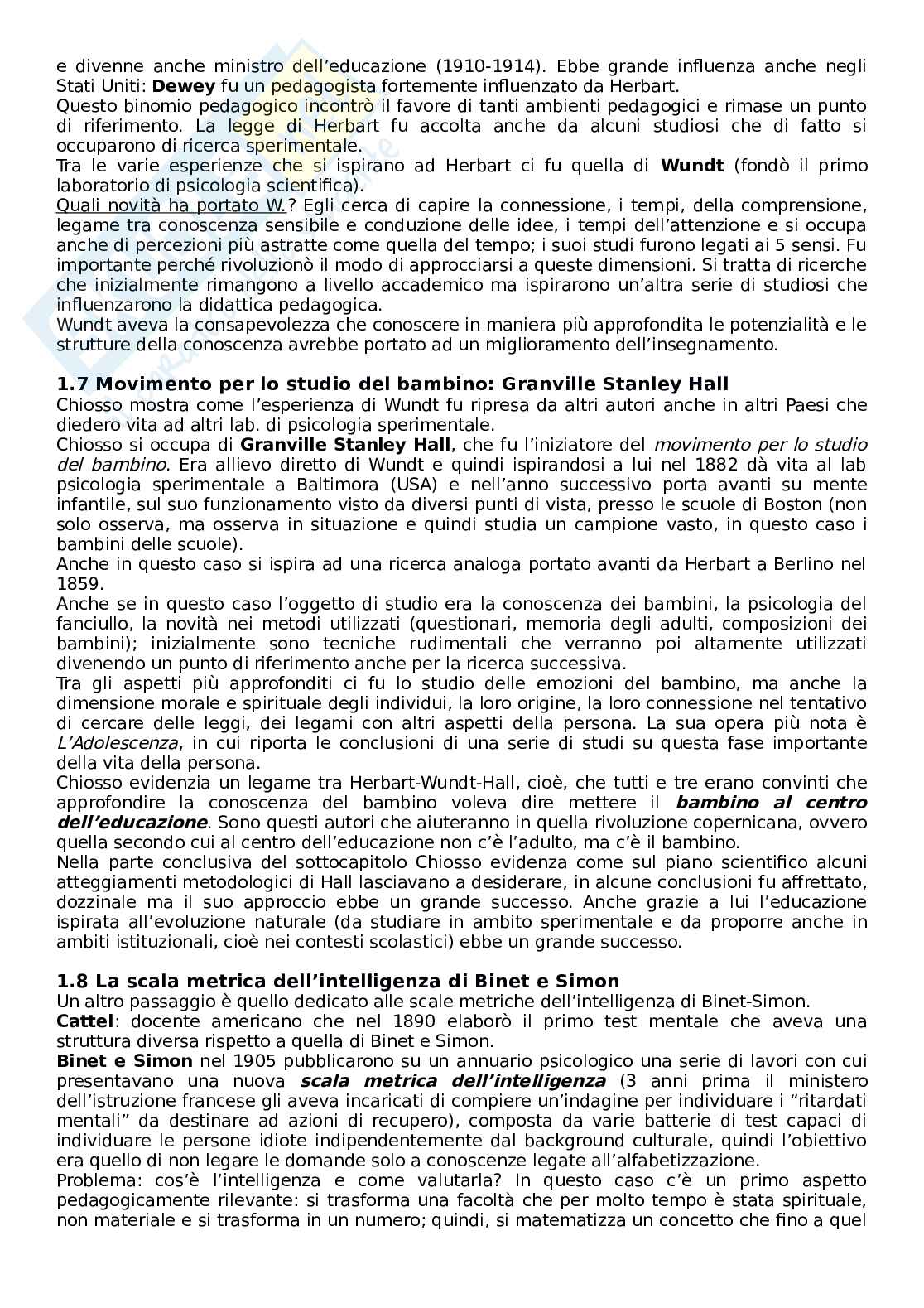 Riassunto esame Storia della pedagogia e delle Istituzioni educative, Prof. Marrone Andrea, libro consigliato Novecento pedagogico e nuovo millennio, Chiosso Pag. 6