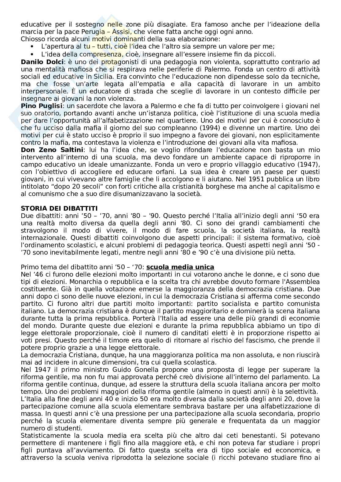 Riassunto esame Storia della pedagogia e delle Istituzioni educative, Prof. Marrone Andrea, libro consigliato Novecento pedagogico e nuovo millennio, Chiosso Pag. 61