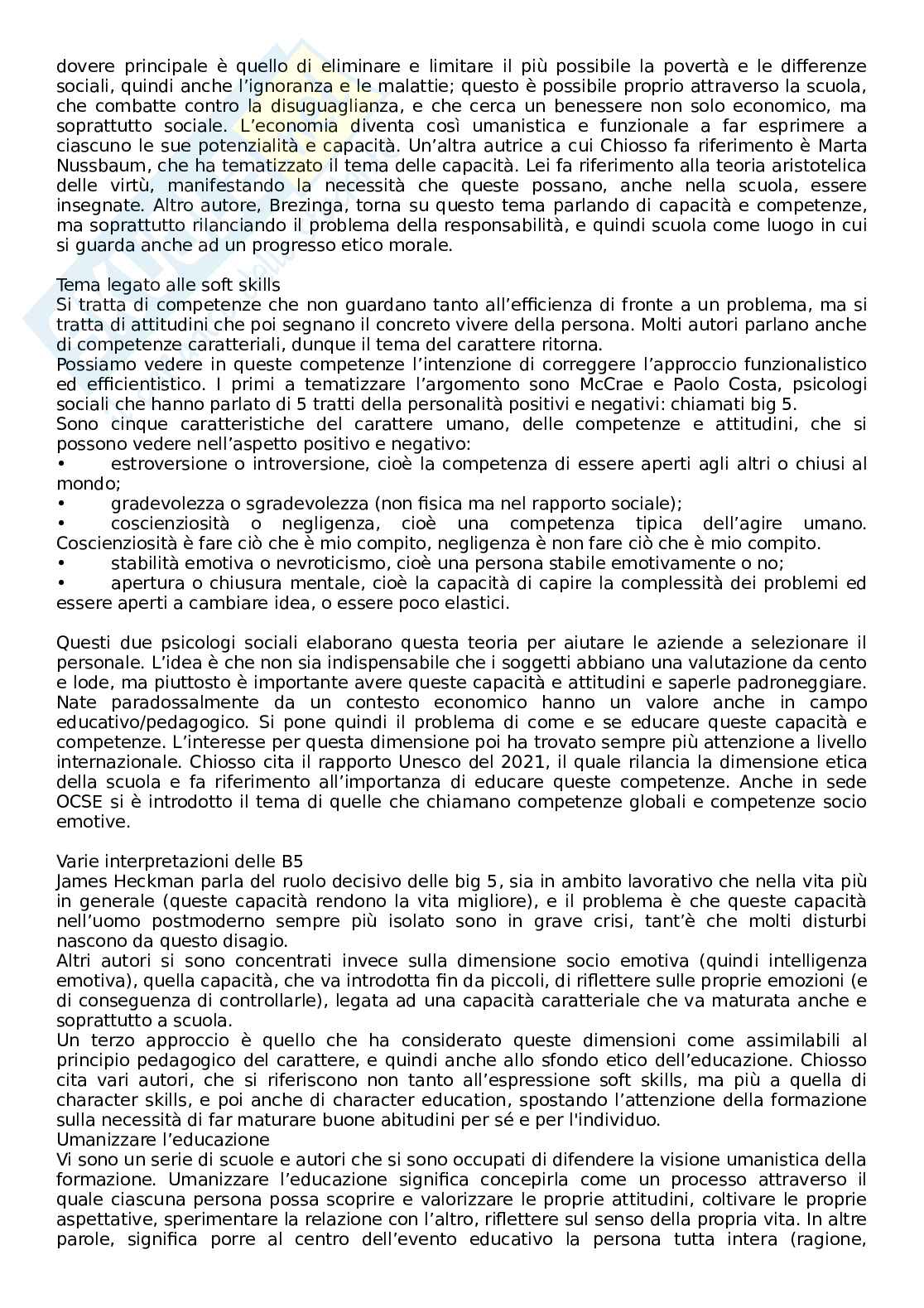 Riassunto esame Storia della pedagogia e delle Istituzioni educative, Prof. Marrone Andrea, libro consigliato Novecento pedagogico e nuovo millennio, Chiosso Pag. 71