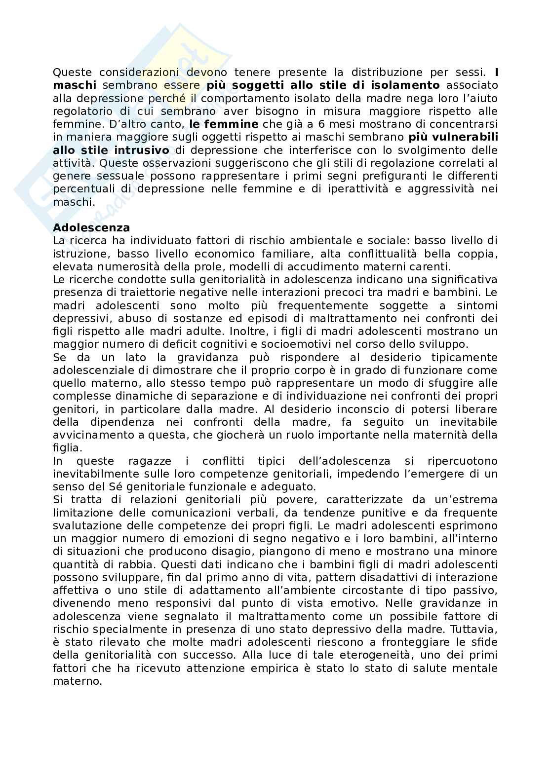 Riassunto esame psicologia dello sviluppo atipico, prof Lecce, libro consigliato:Manuale, Ammaniti: psicopatologia dello sviluppo Pag. 11