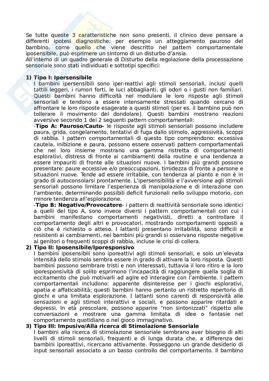 Riassunto esame psicologia dello sviluppo atipico, prof Lecce, libro consigliato:Manuale, Ammaniti: psicopatologia dello sviluppo Pag. 41