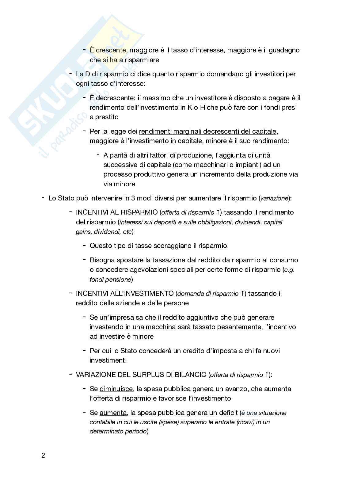 Schema di Macroeconomia per istituzioni di Economia politica Pag. 2