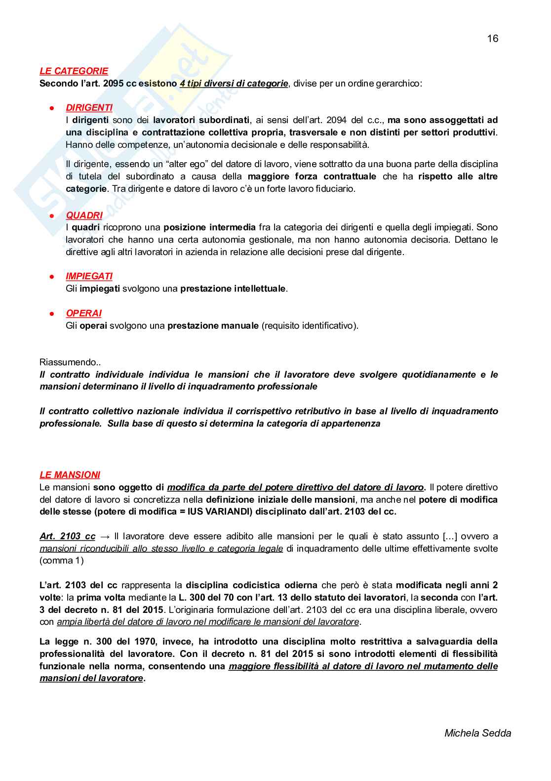 Diritto del lavoro Pag. 16