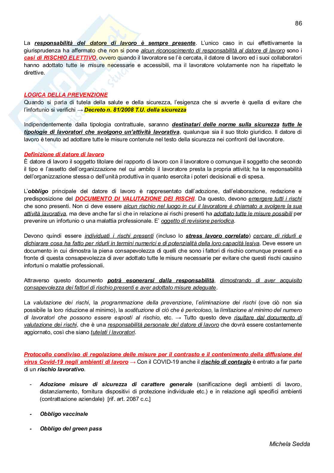 Diritto del lavoro Pag. 86