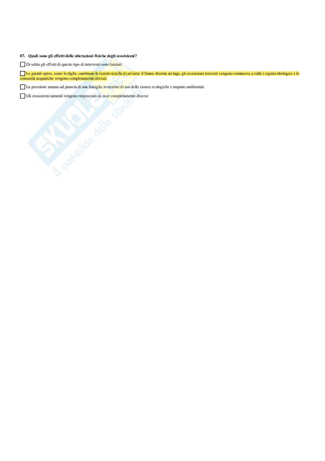 Paniere Ecologia  - Risposte multiple - aggiornato (2026) Pag. 56