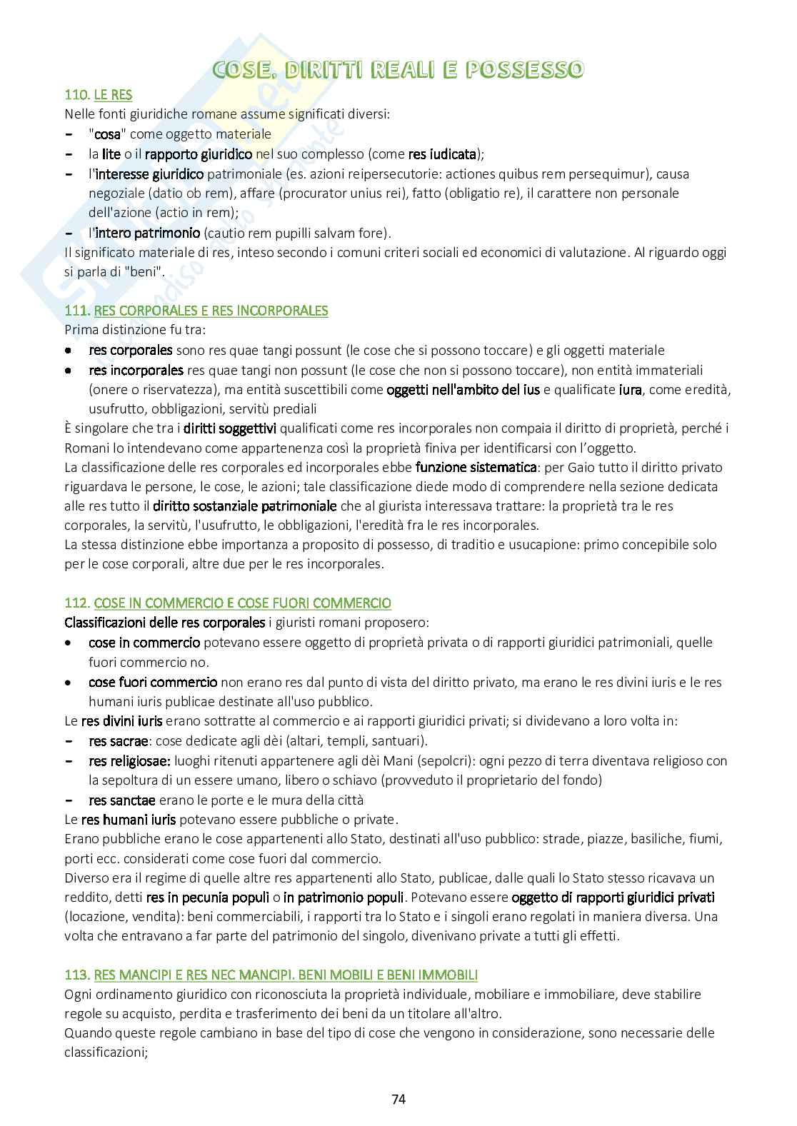 Riassunto esame Diritto privato romano, Prof. Barbati Stefano, libro consigliato Istituzioni di diritto privato romano, Marrone Pag. 1