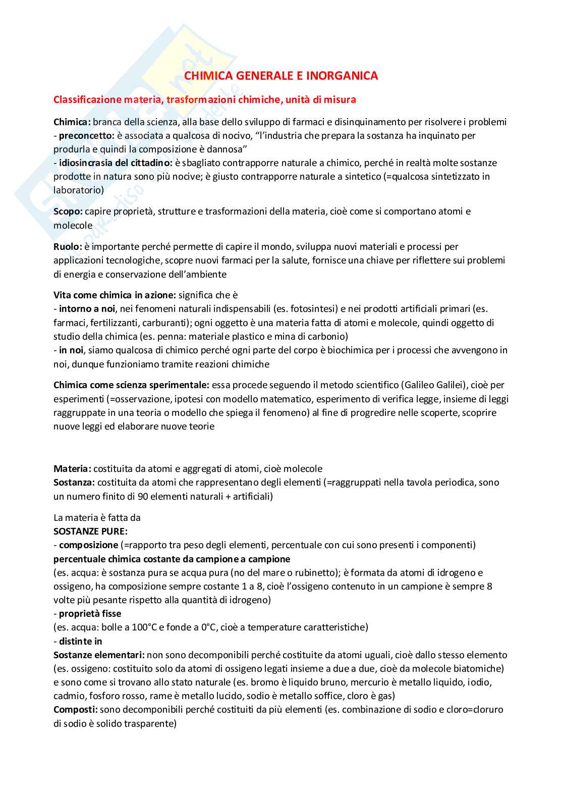 Chimica generale e inorganica (B016476) - Kit completo,  teoria e esercizi | SFP Notes Vol. 31 Pag. 1
