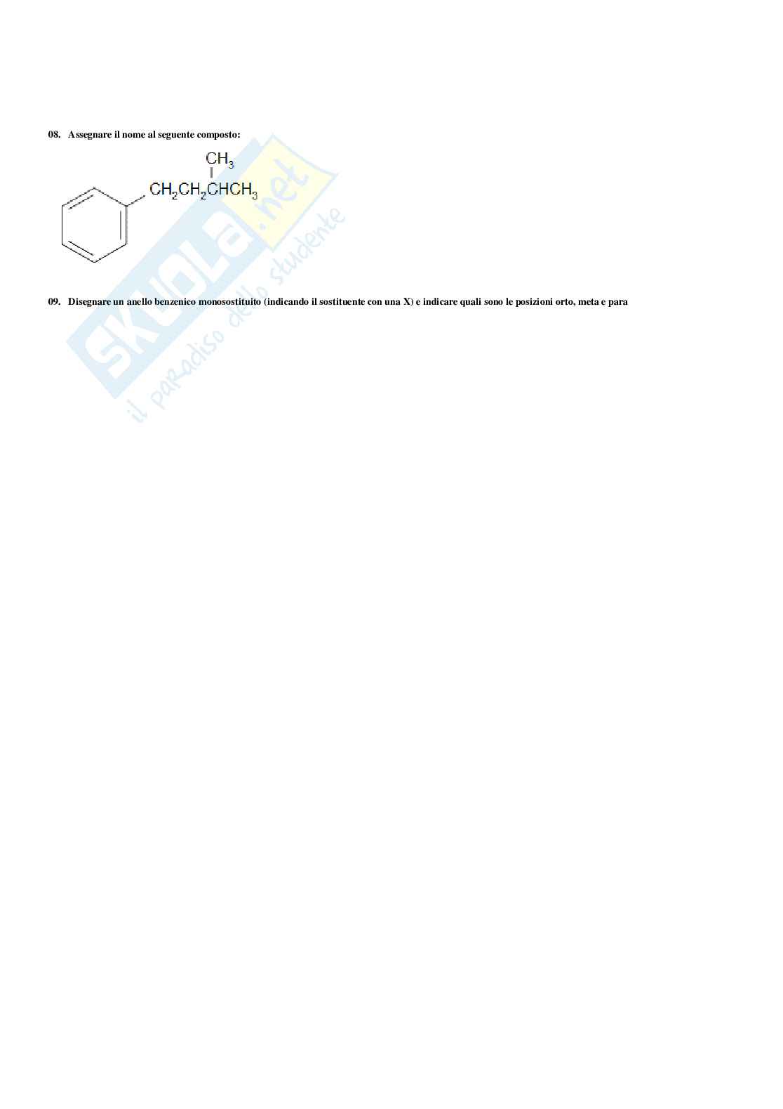 Paniere Chimica organica - Risposte multiple - aggiornato (2026) Pag. 26