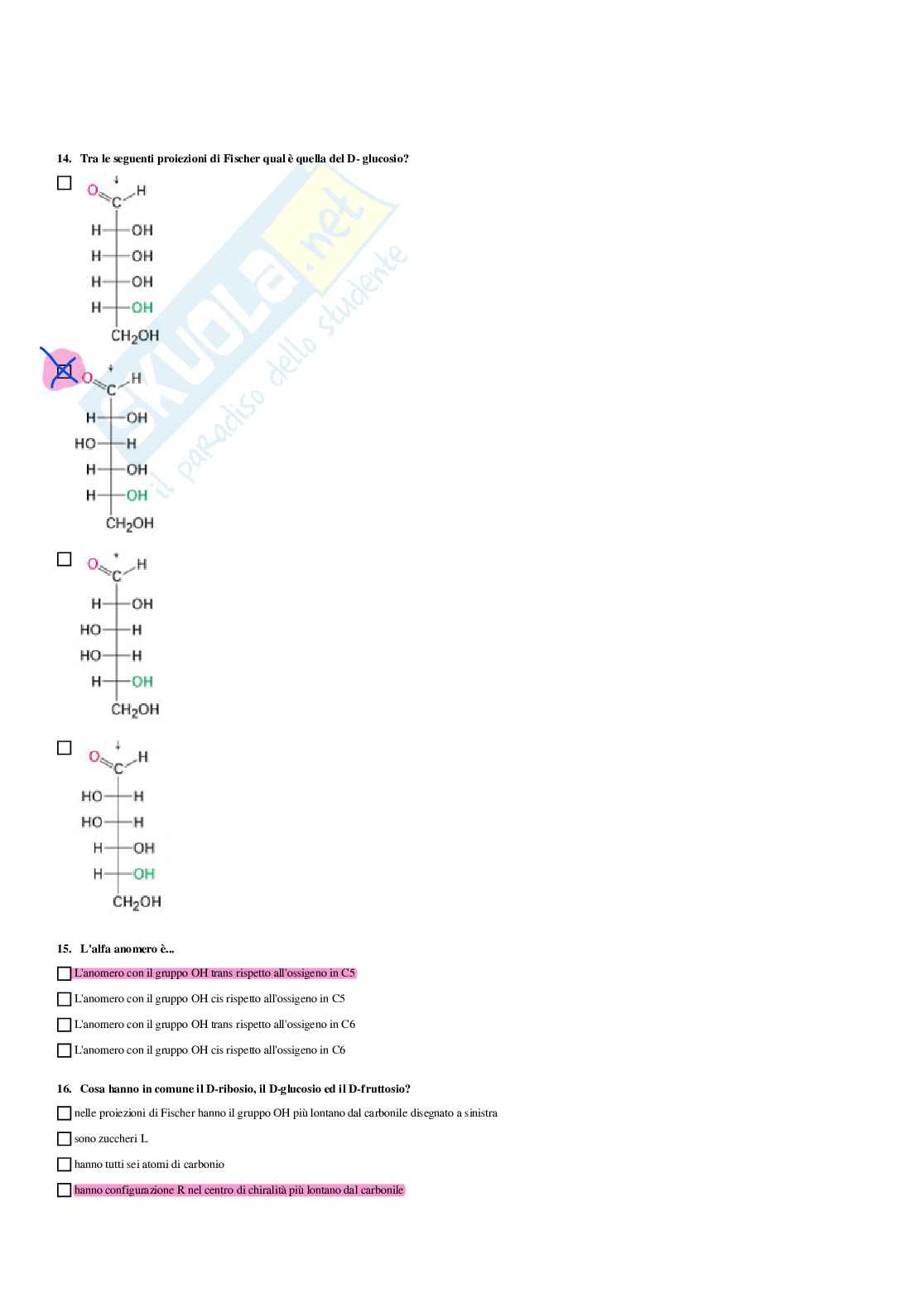 Paniere Chimica organica - Risposte multiple - aggiornato (2026) Pag. 66